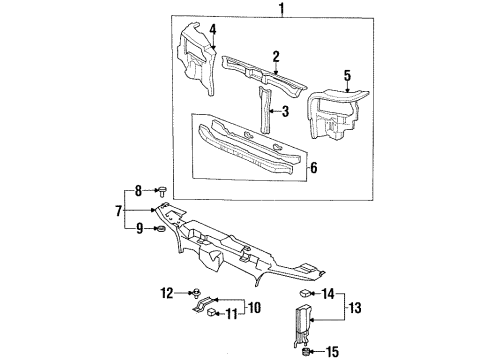1998 Acura CL Radiator Support Frame, Bulkhead (Upper) Diagram for 60431-SY8-A00ZZ