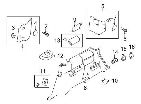 2013 Ford Flex Power Seats Front Trim Diagram for AA8Z-7431004-AA