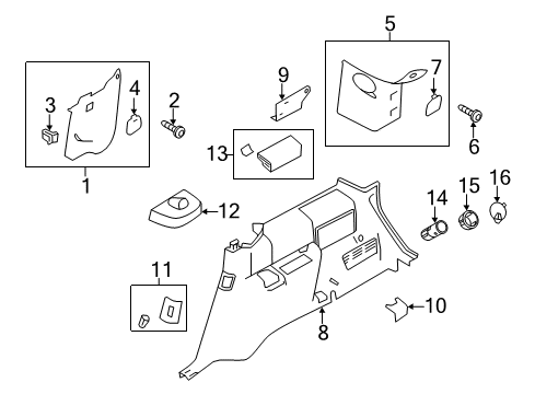 2013 Ford Flex Power Seats Rear Trim Diagram for 8A8Z-7831010-AC