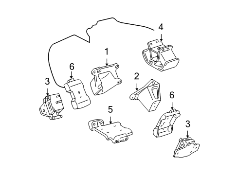 1998 Toyota Tacoma Engine & Trans Mounting Bracket, Engine Mounting, Front RH Diagram for 12311-62030