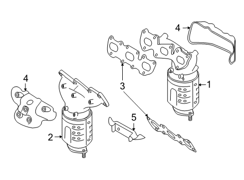2008 Hyundai Sonata Exhaust Manifold Protector-Heat, LH Diagram for 28525-3C113
