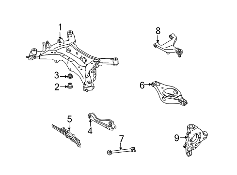 2008 Infiniti FX45 Rear Suspension Components, Lower Control Arm, Upper Control Arm, Stabilizer Bar Protector - Rear Suspension Link, LH Diagram for 551A7-CA000