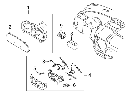 2008 Chevrolet Aveo Gauges Cluster Assembly Diagram for 96652495