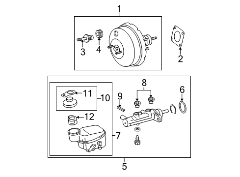 2007 Toyota Yaris Hydraulic System Reservoir Assembly Diagram for 47220-52160