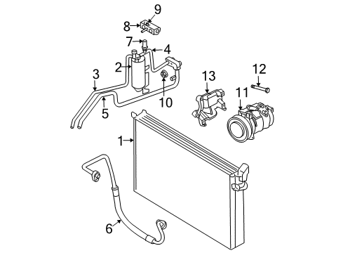 2006 Chrysler Pacifica A/C Condenser, Compressor & Lines COMPRES0R-Air Conditioning Diagram for 5005450AF