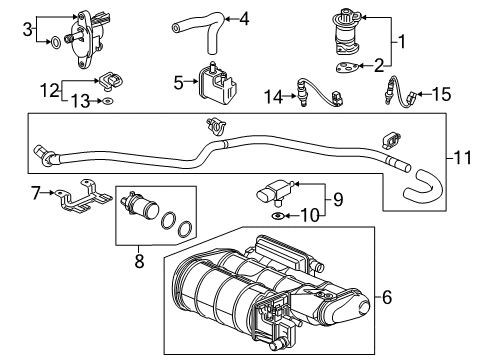 2021 Honda Ridgeline Powertrain Control Tube, Canister Drain Diagram for 17744-T6Z-A01