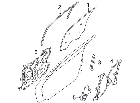 2007 Nissan Altima Front Door Glass Assembly-Door Window, RH Diagram for 80300-JA000