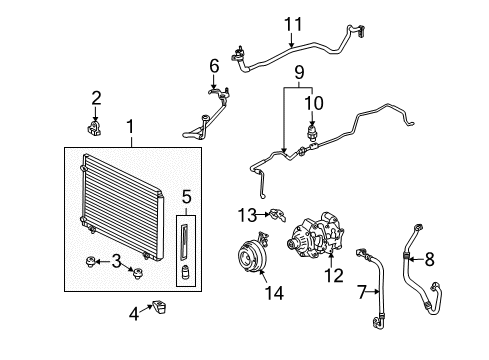 2012 Lexus RX350 Air Conditioner Lower Bracket Diagram for 88688-0E090