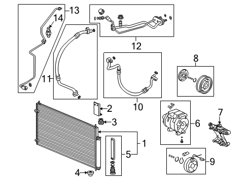 2010 Acura TSX Switches & Sensors Bracket, Passenger Side Condenser (Upper) Diagram for 80111-TP1-A00