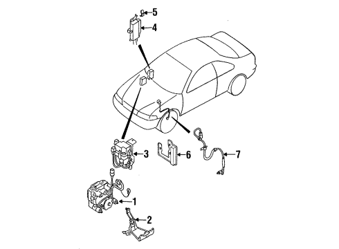 1998 Nissan 200SX Anti-Lock Brakes Relay Assy-Actuator Diagram for 47605-2N300