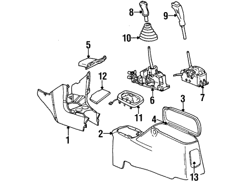 1997 Plymouth Breeze Console Latch Diagram for 4787286