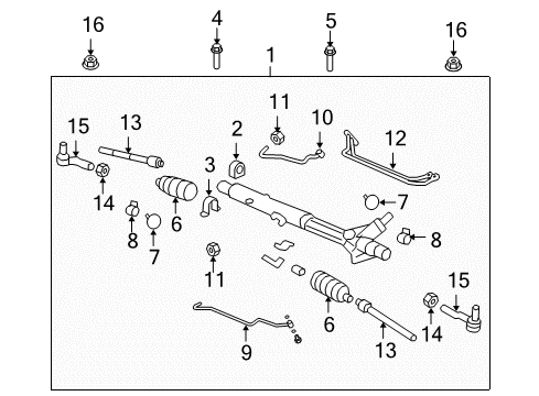 2008 Pontiac G8 P/S Pump & Hoses, Steering Gear & Linkage Boot Diagram for 92198207