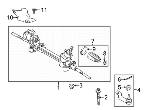 2022 Lexus NX450h+ Steering Gear & Linkage GEAR ASSY, ELECTRIC Diagram for 44250-78010