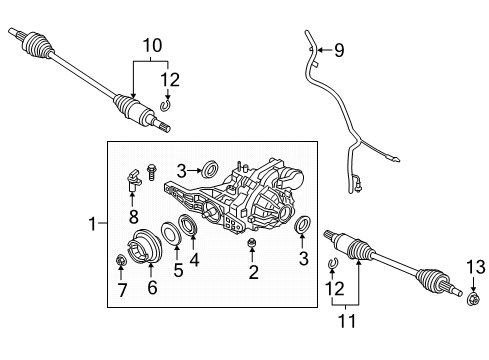 2020 Ford Escape Axle & Differential - Rear Differential Diagram for K2GZ-4000-K