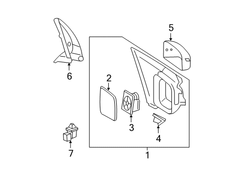 2007 Ford Five Hundred Mirrors Mirror Cover Diagram for 4F9Z-17D742-BAA