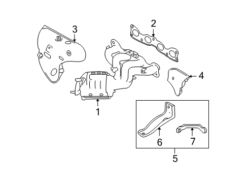 2006 Hyundai Sonata Exhaust Manifold Exhaust Manifold Catalytic Assembly, Right Diagram for 28510-3C580