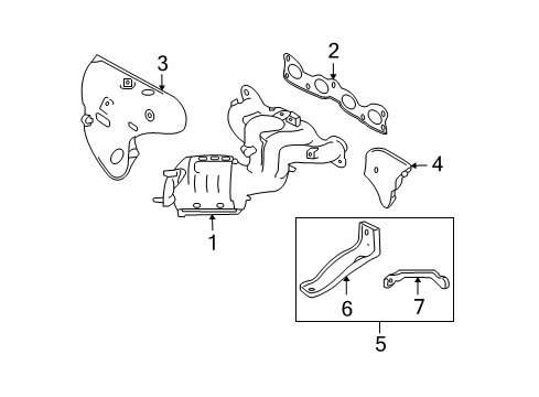 2006 Hyundai Sonata Exhaust Manifold Protector-Heat Upper Diagram for 2852525100