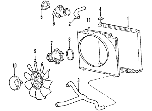 2002 Ford Excursion Cooling System, Radiator, Water Pump, Cooling Fan Water Pump Assembly Diagram for F81Z-8501-A