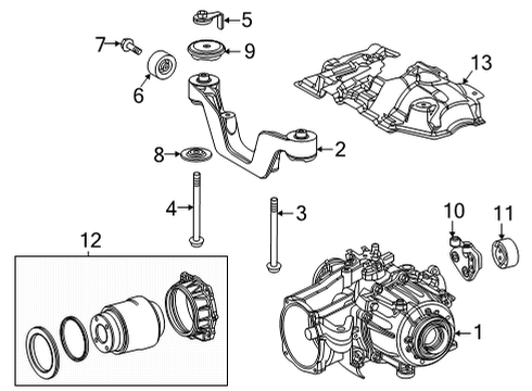 2020 Toyota Highlander Axle & Differential - Rear Carrier Assembly Diagram for 41110-48111