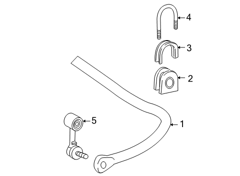 2005 Chevrolet Silverado 3500 Stabilizer Bar & Components - Rear Stabilizer Bar Clamp Diagram for 15639064