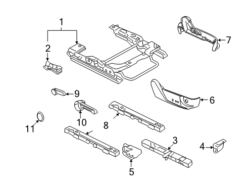 2012 Ford Fusion Tracks & Components Support Support Bracket Diagram for 7E5Z-5461912-A