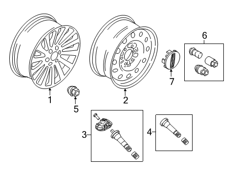 2018 Lincoln Navigator Wheels Wheel, Alloy Diagram for JL7Z-1007-A