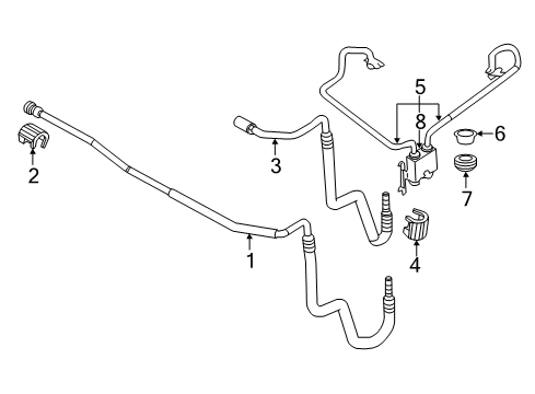 2014 Ford Edge Trans Oil Cooler Cooler Pipe Diagram for BT4Z-7C410-B