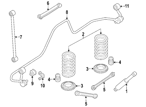 2007 Dodge Durango Rear Suspension Components, Lower Control Arm, Upper Control Arm, Stabilizer Bar Bar-Rear Suspension Diagram for 52855386AA