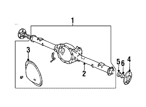 1997 Jeep Cherokee Axle Housing - Rear Axle-Service Rear Diagram for 4882527AB