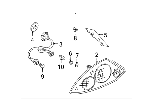 2001 Dodge Stratus Tail Lamps Lamp Pkg Tail Stop Turn Diagram for MR566311