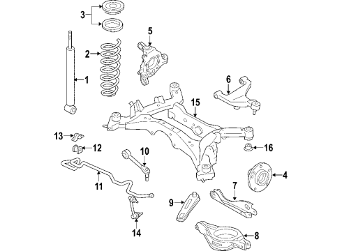 Diagram for 2005 Nissan Quest Rear Suspension Components, Lower Control Arm, Upper Control Arm, Stabilizer Bar 