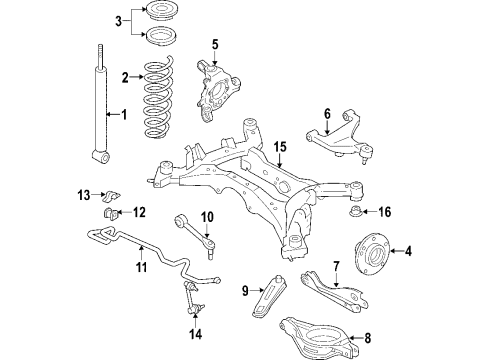 2005 Nissan Quest Rear Suspension Components, Lower Control Arm, Upper Control Arm, Stabilizer Bar Bush-Rear Stabilizer Diagram for 54613-CK010