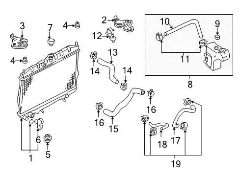 2005 Nissan Sentra Radiator & Components Tank Assy-Reserve Diagram for 21710-6M110