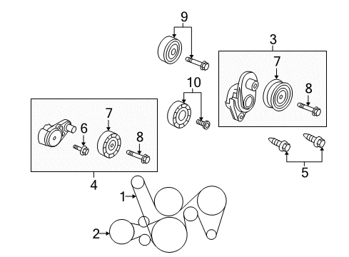 2006 Pontiac GTO Belts & Pulleys Belt-Water Pump & Generator & P/S Pump Diagram for 92067037