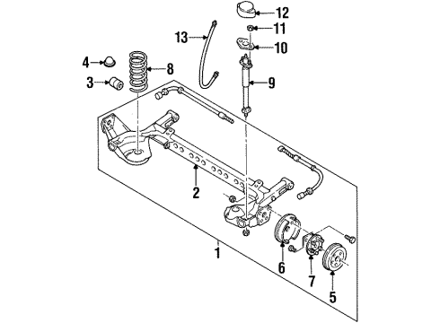 1998 Pontiac Grand Am Rear Brakes Rear Axle Assembly Diagram for 22610951