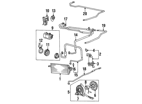 1996 Hyundai Sonata Air Conditioner Blower Assembly-Conderser Diagram for 97730-35110