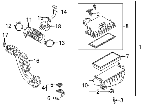 2021 Toyota RAV4 Powertrain Control Clamp(For Air Cleaner Hose, NO.1) Diagram for 17891-31010