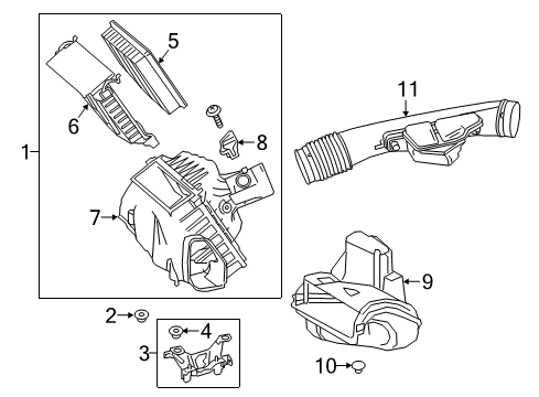 2020 Lexus LS500h Powertrain Control Cleaner Assy, Air W/Element Diagram for 17700-31B60