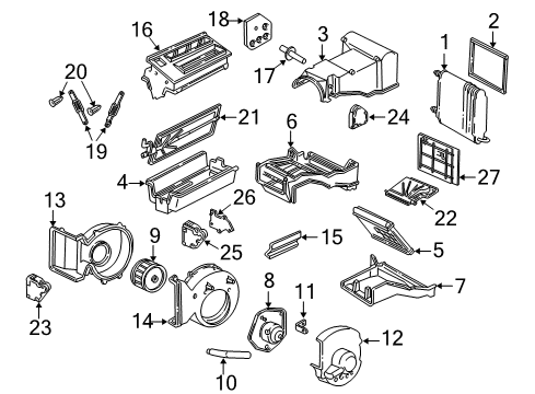 1995 Chevrolet C1500 Blower Motor & Fan Evaporator Diagram for 52464036