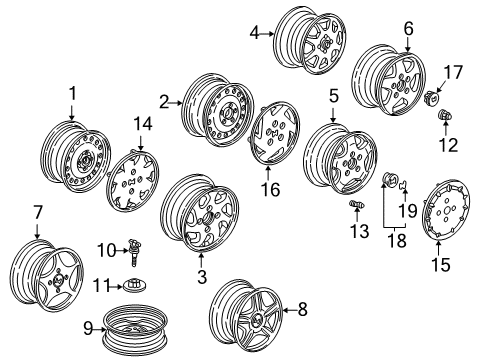 2002 Honda Accord Wheels Nut, Wheel (Chrome Plated) (Fuse Rashi) Diagram for 90304-SA5-013