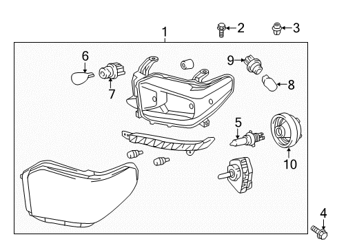 2017 Toyota Tundra Bulbs Composite Assembly Diagram for 81150-0C111