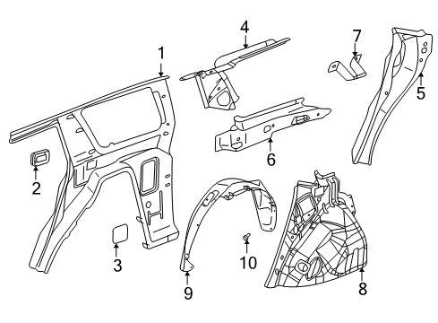 2002 Saturn Vue Inner Structure - Quarter Panel Bracket-Coat Hook Diagram for 22674872