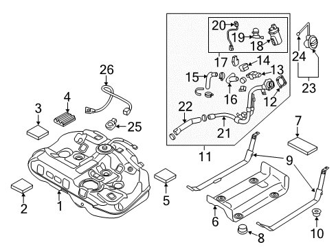 2018 Kia Optima Fuel Supply Extension Wiring Assembly-Fuel Diagram for 31125D5500