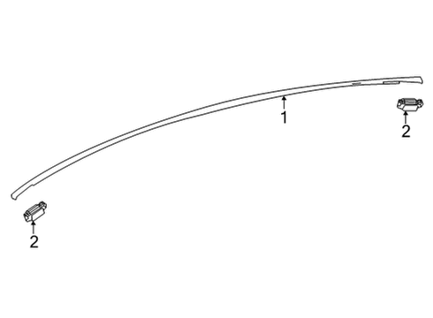 2022 Toyota Mirai Exterior Trim - Roof Drip Molding Diagram for 75555-62020-A2