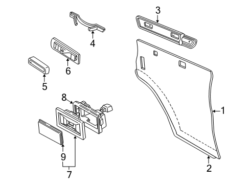 1996 Dodge B3500 Interior Trim - Door Pad Front Door ARMREST Diagram for L637SP8