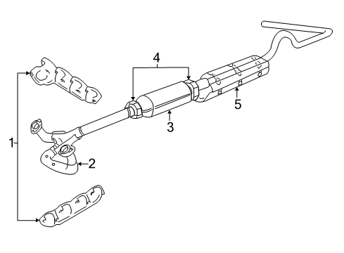 1993 Ford E-350 Econoline Club Wagon Exhaust Components, Exhaust Manifold Converter Diagram for F4TZ-5E212-D