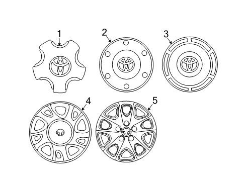 2001 Toyota Solara Wheel Covers & Trim Wheel Cover Diagram for 42621-AA050