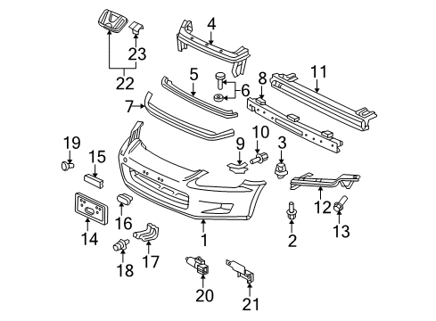 2000 Honda S2000 Bumper & Components, Exterior Trim Emblem, Front Center (H Mark) Diagram for 75700-SS0-000