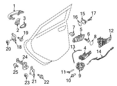 2018 Ford Fiesta Rear Door Lower Hinge Diagram for G2BZ-5426810-A