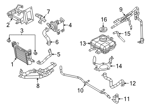2020 Dodge Charger Radiator & Components Bracket-Radiator Diagram for 5043097AB